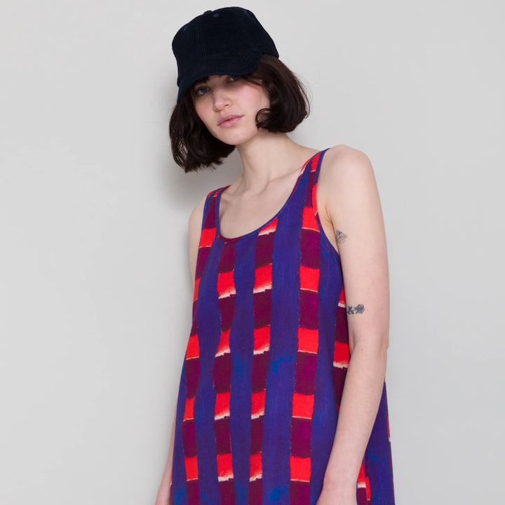 Slip Dress - Painted Gingham Canvas