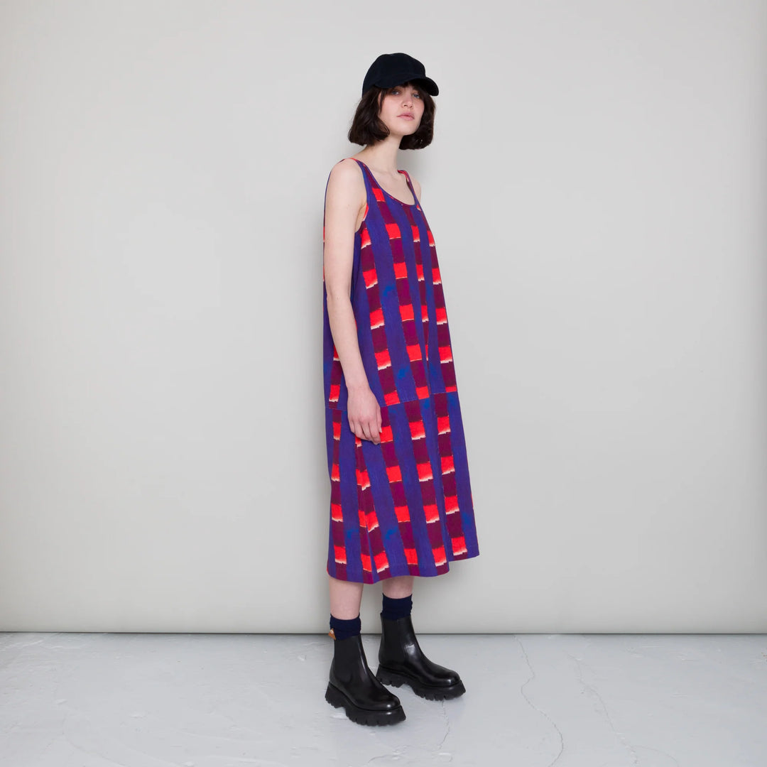 Slip Dress - Painted Gingham Canvas