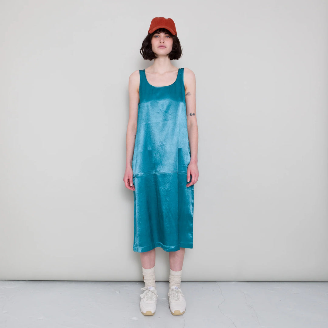 Slip Dress - Verdigris Satin