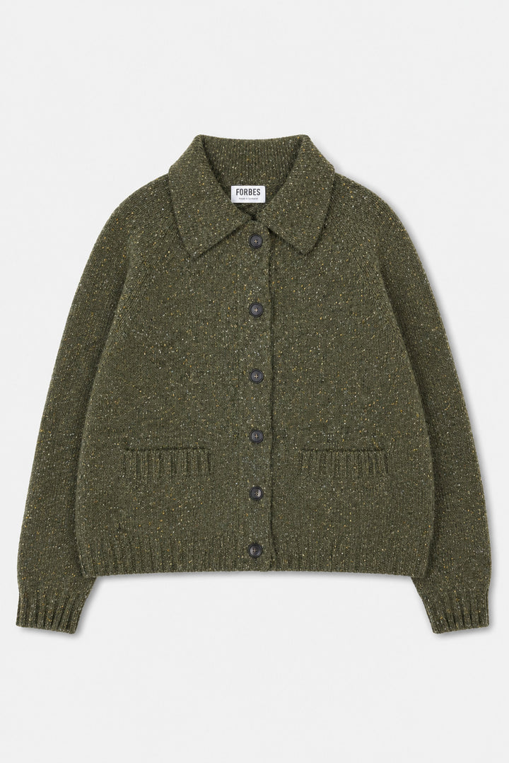 Sportshirt Donegal Cardigan - Moss
