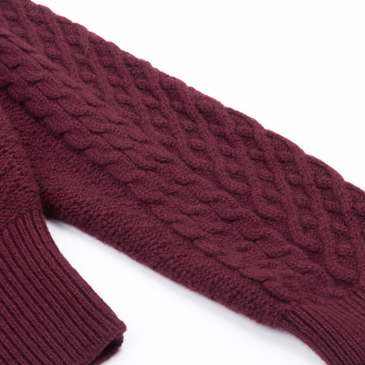 Aran Cable Knit - Merlot