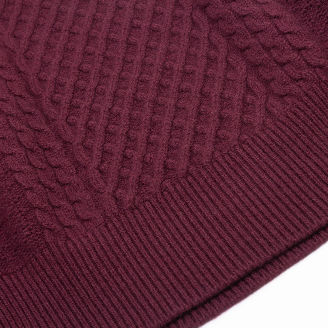 Aran Cable Knit - Merlot