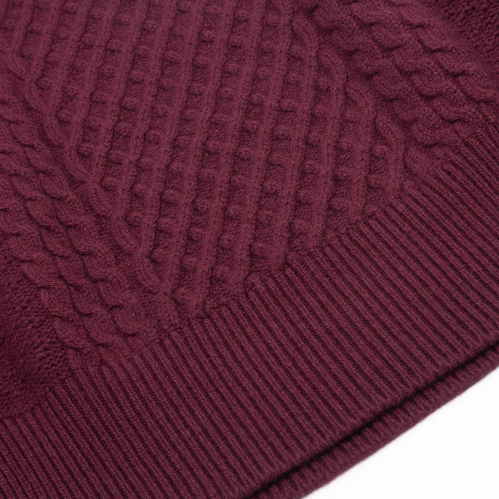 Aran Cable Knit - Merlot