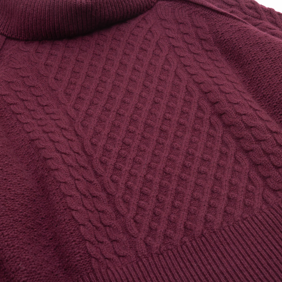 Aran Cable Knit - Merlot