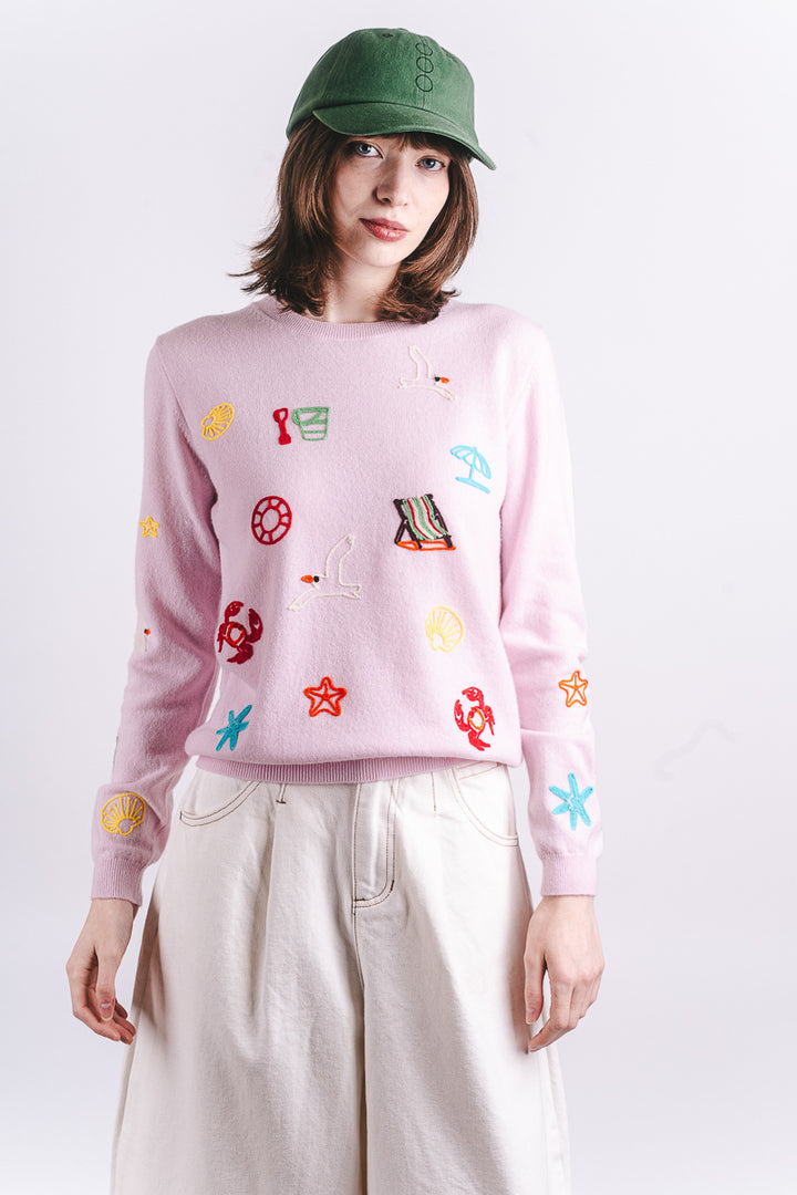 Seaside Tribute Cashmere Crew - Sakura