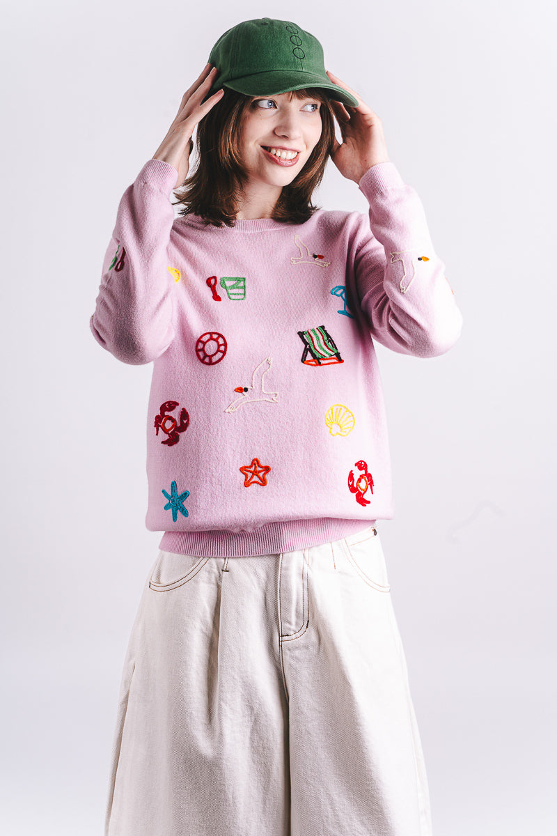 Seaside Tribute Cashmere Crew - Sakura