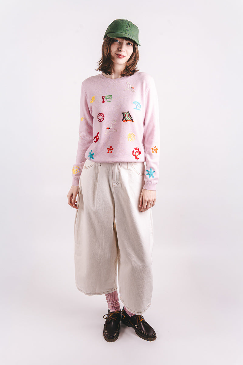 Seaside Tribute Cashmere Crew - Sakura