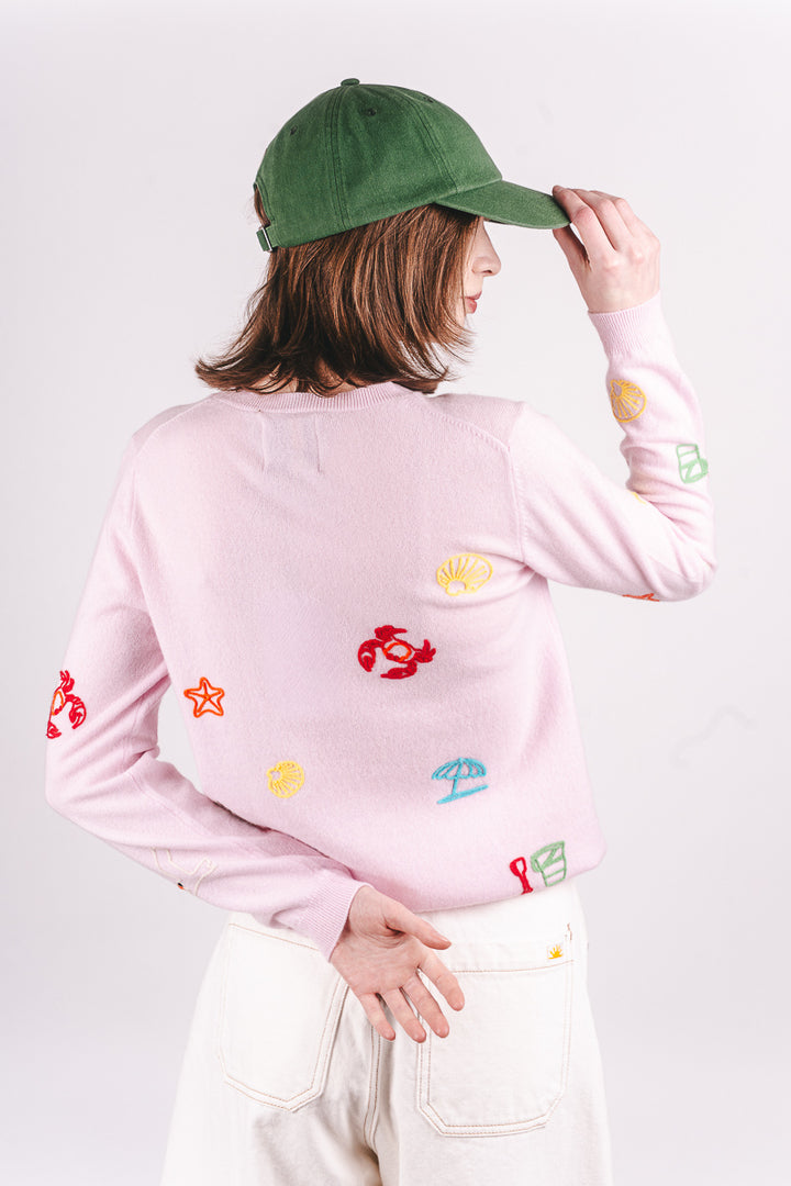 Seaside Tribute Cashmere Crew - Sakura