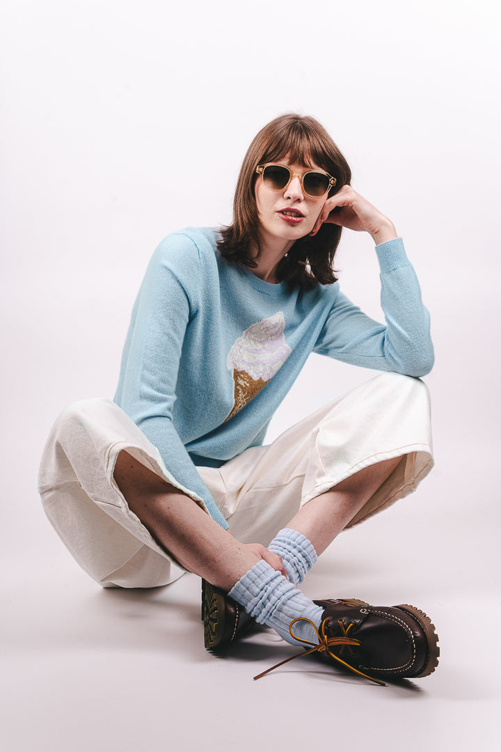 Ice Cream Cashmere Crew - Azure/Multi
