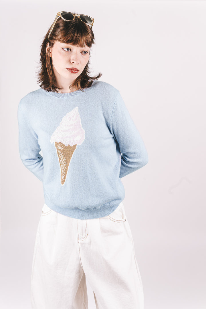 Ice Cream Cashmere Crew - Azure/Multi