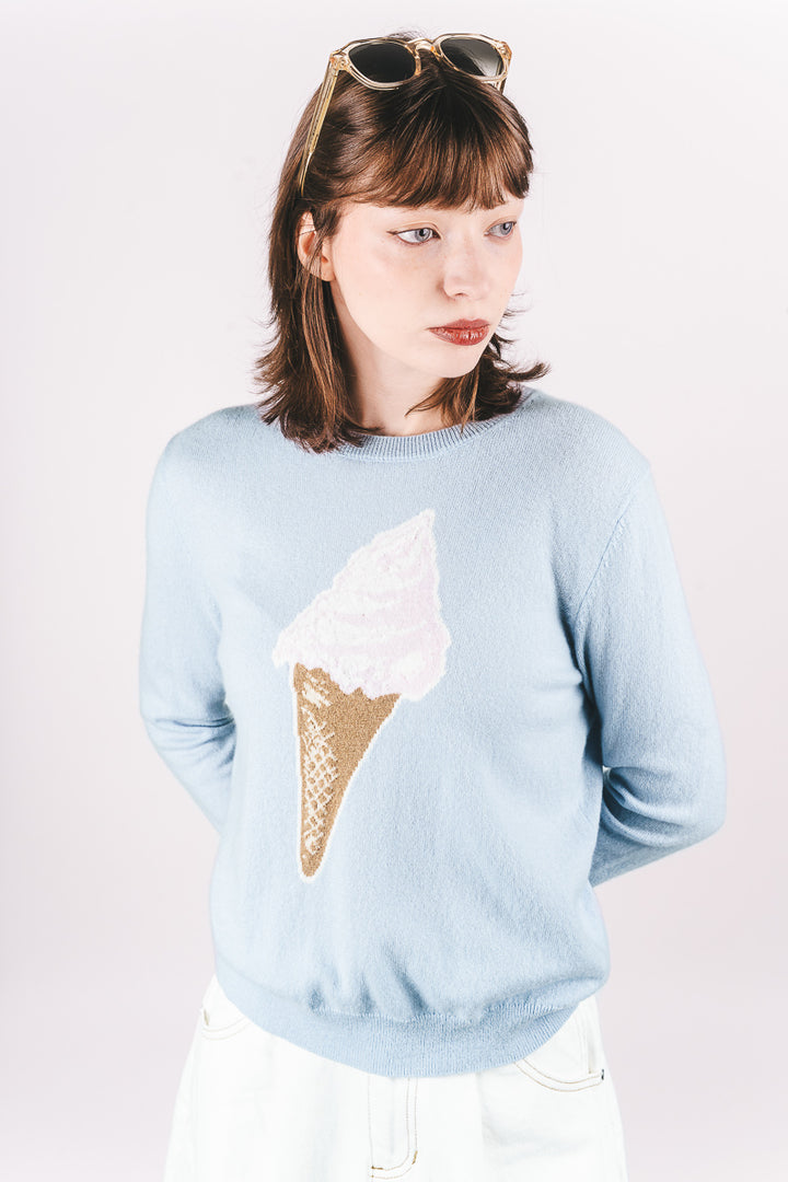 Ice Cream Cashmere Crew - Azure/Multi