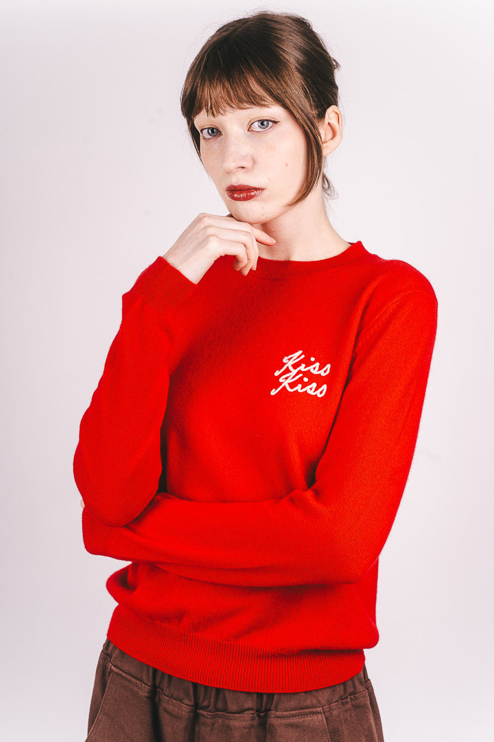 Kiss Kiss Cashmere Crew - Rose/Jasmine
