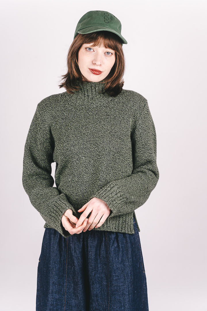 Funnel Neck Jumper - Forest Melange