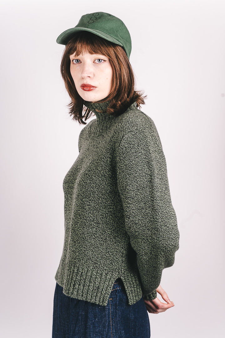 Funnel Neck Jumper - Forest Melange