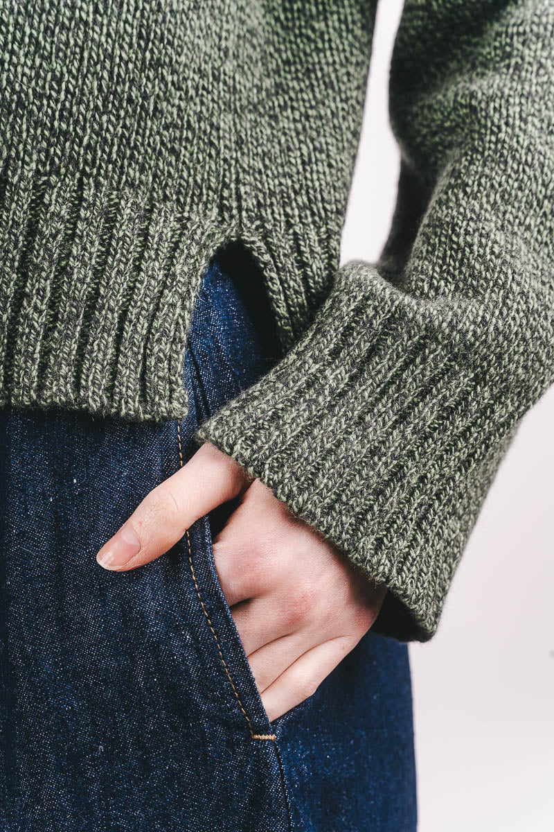 Funnel Neck Jumper - Forest Melange