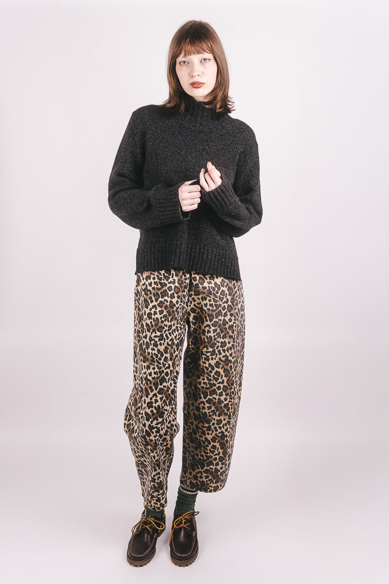 Funnel Neck Jumper - Raven Melange