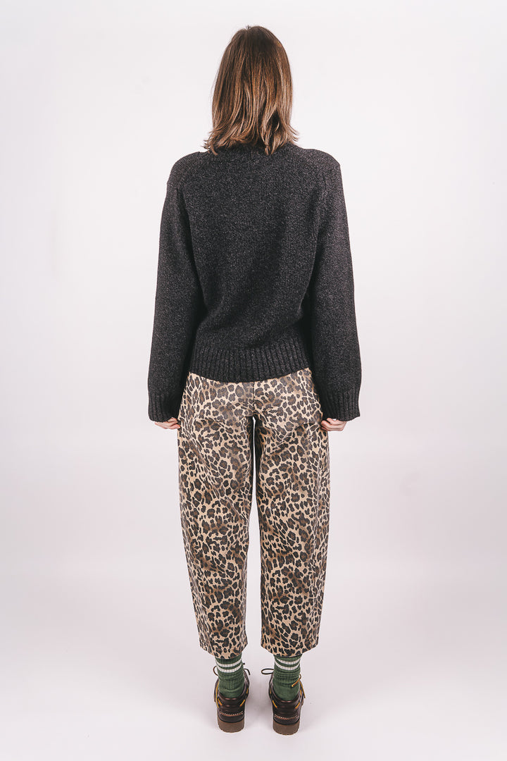 Funnel Neck Jumper - Raven Melange