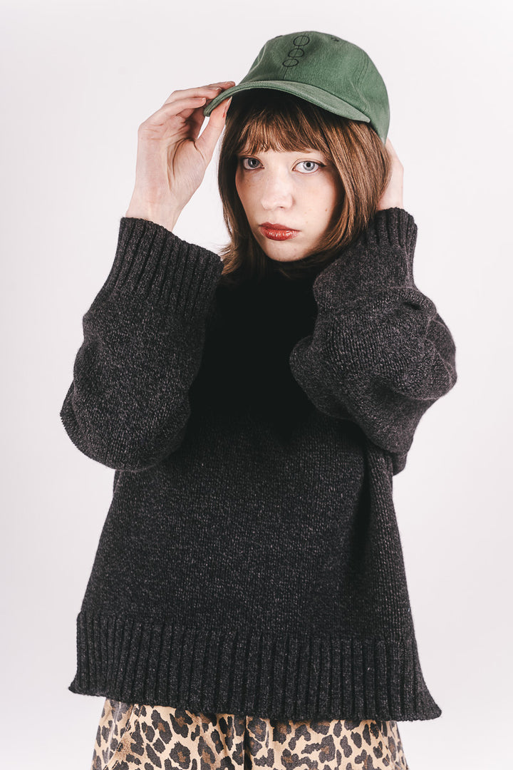 Funnel Neck Jumper - Raven Melange