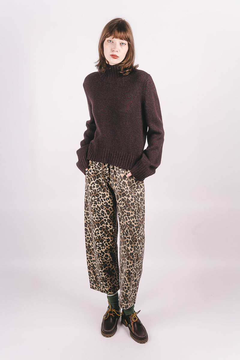 Funnel Neck Jumper - Chocolate Melange