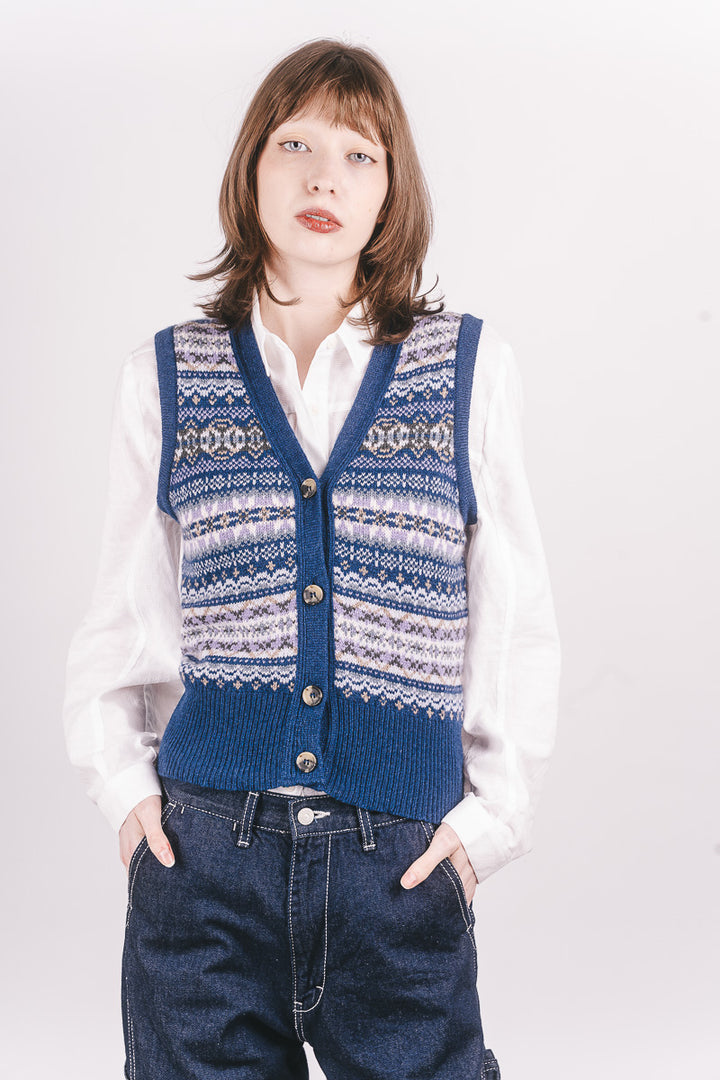 Kinross Waistcoat - Sapphire - Frontiers Woman