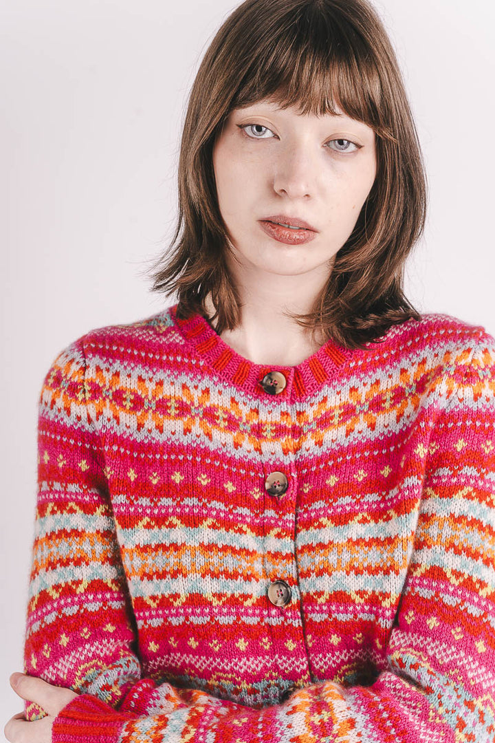 Kinross Cardigan - Foxglove - Frontiers Woman