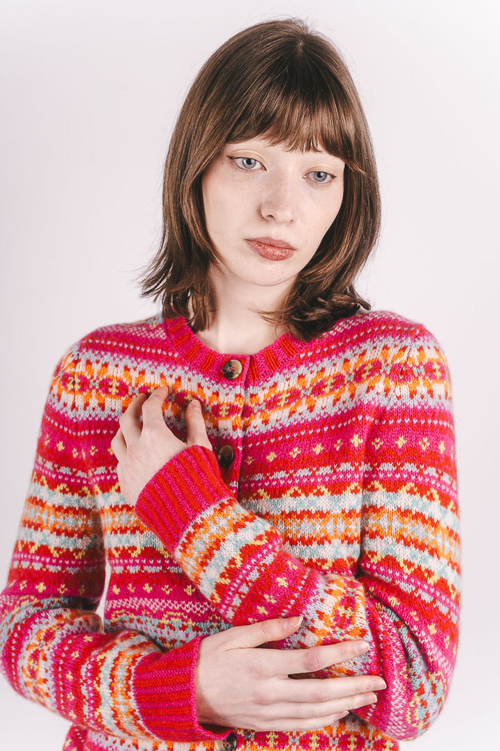 Kinross Cardigan - Foxglove - Frontiers Woman