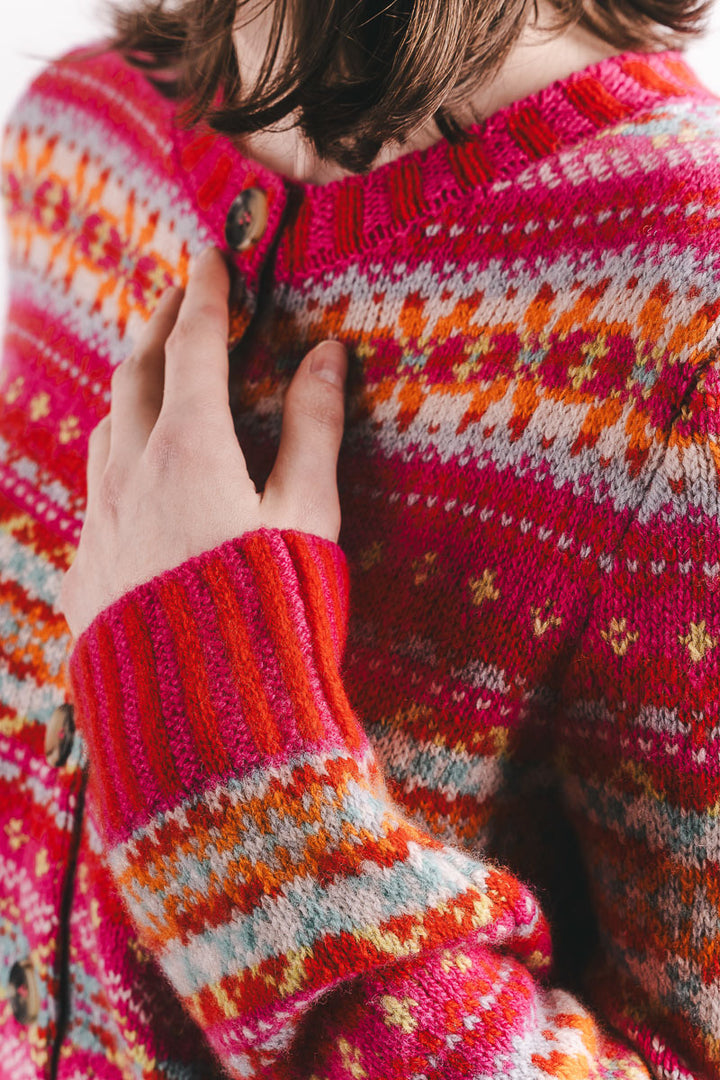 Kinross Cardigan - Foxglove - Frontiers Woman