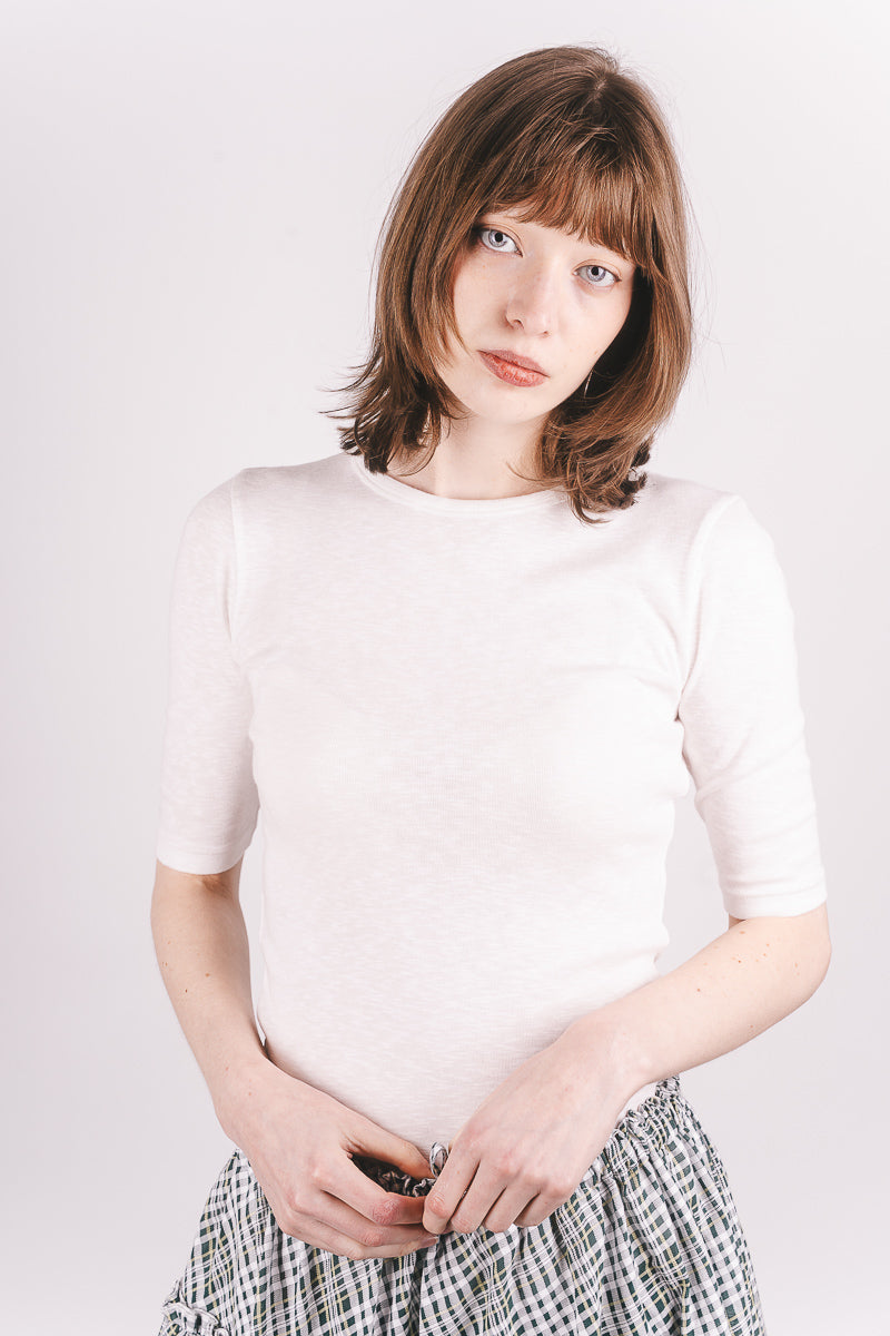 Charlotte Short Sleeve Top - White - Frontiers Woman
