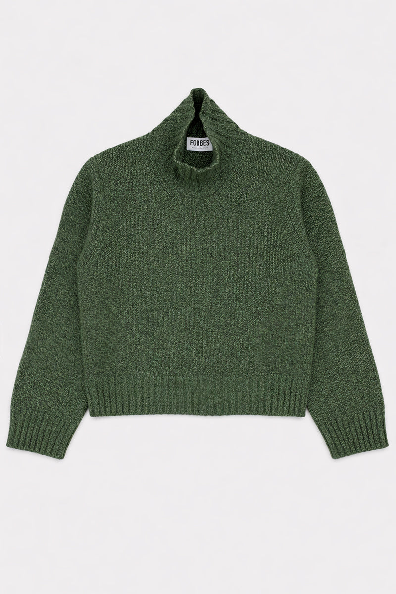 Funnel Neck Jumper - Forest Melange - Frontiers Woman