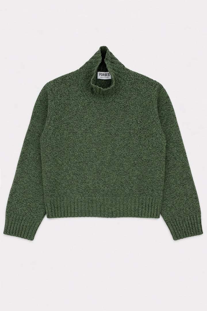 Funnel Neck Jumper - Forest Melange - Frontiers Woman