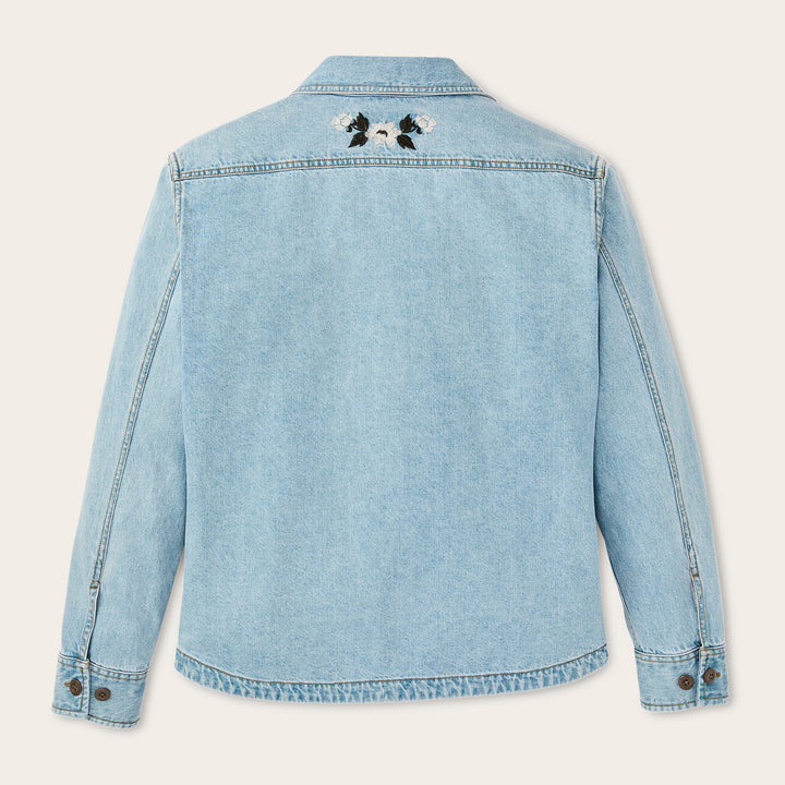 Embroidered Denim Shirt - Pale Indigo