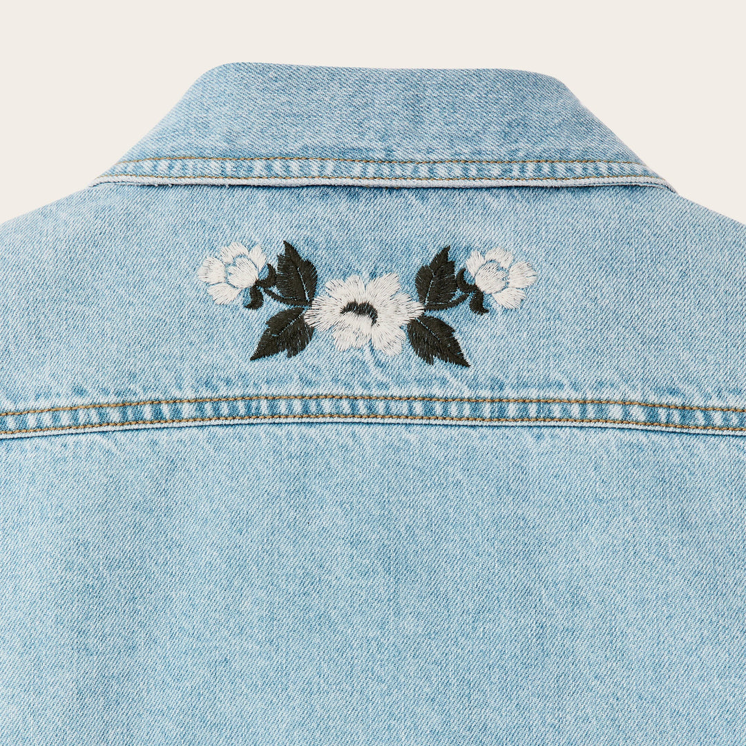 Embroidered Denim Shirt - Pale Indigo