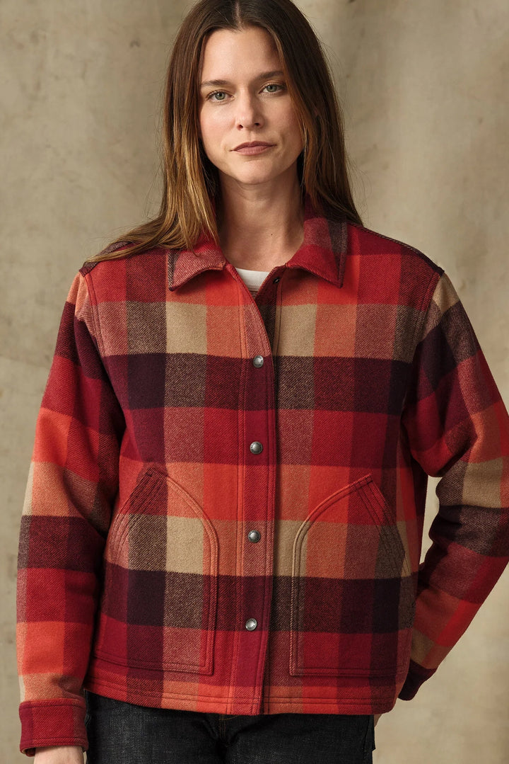 Spokane Insulated Wool Jacket - Red/Burgundy Plaid