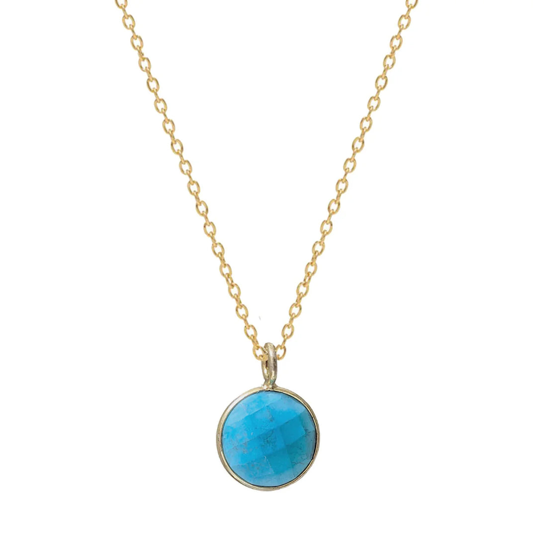 Faceted Howlite Turquoise Pendant Necklace