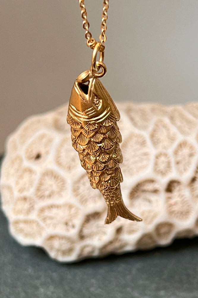 Articulated Fish Charm Necklace