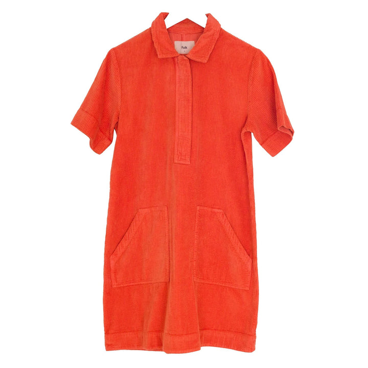 A Line Zip Dress - Vermillion Cord