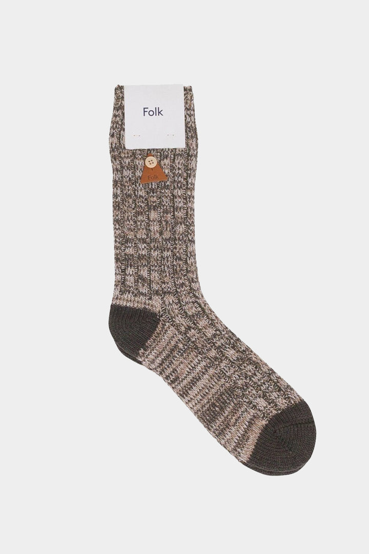 Melange Wool Sock - Dark Sage