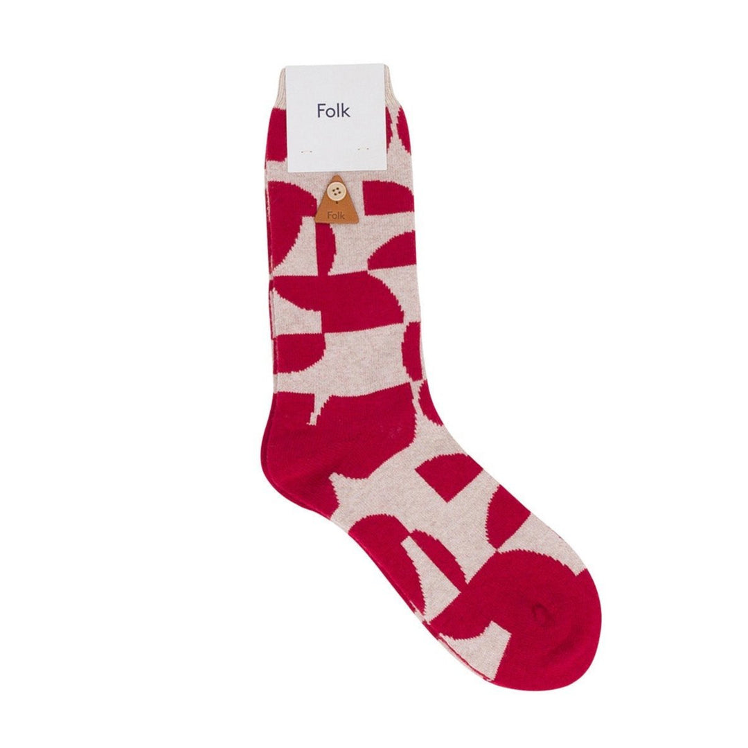 Tile Wool Sock - Cherry