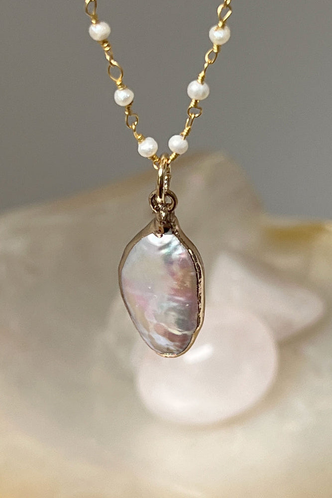 Baroque Freshwater Pearl Pendant Rosary Necklace