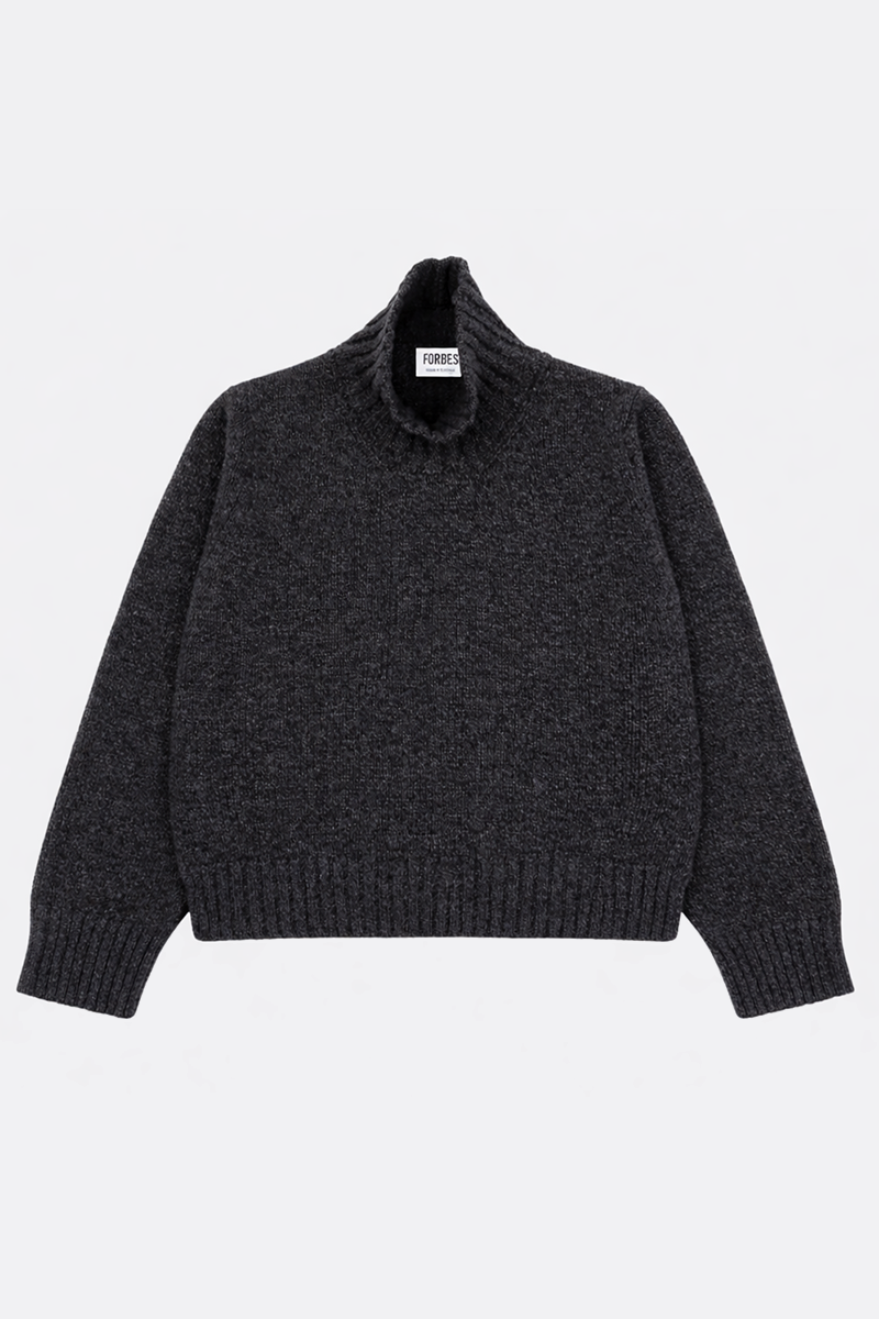 Funnel Neck Jumper - Raven Melange - Frontiers Woman