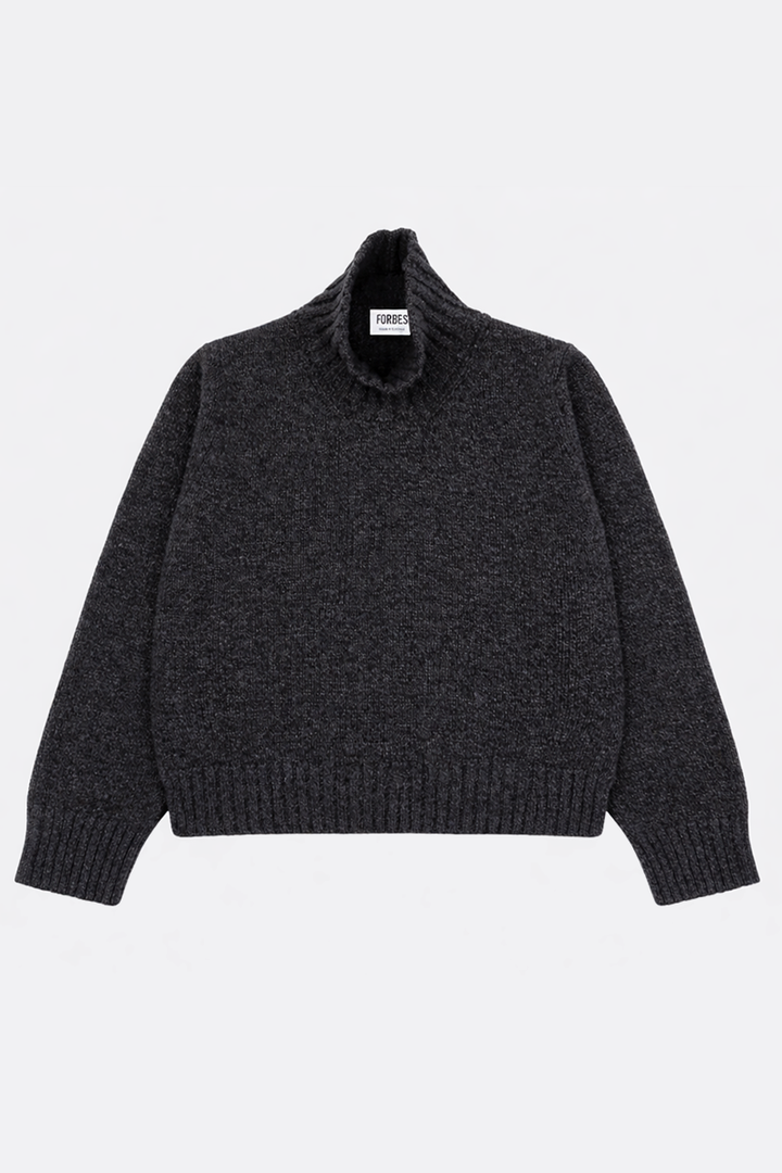 Funnel Neck Jumper - Raven Melange - Frontiers Woman