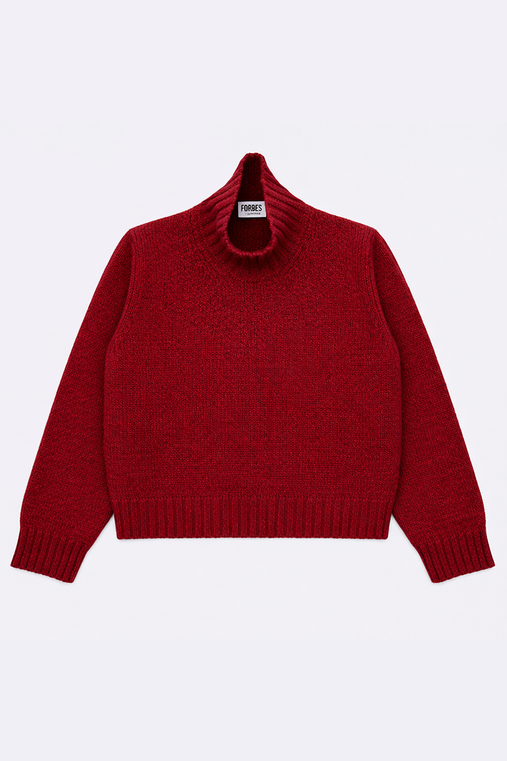 Funnel Neck Jumper - Red Melange - Frontiers Woman