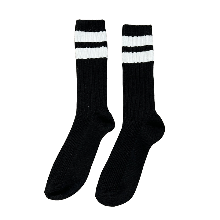 Grandpa Varsity Socks - Black/Sugar Stripe