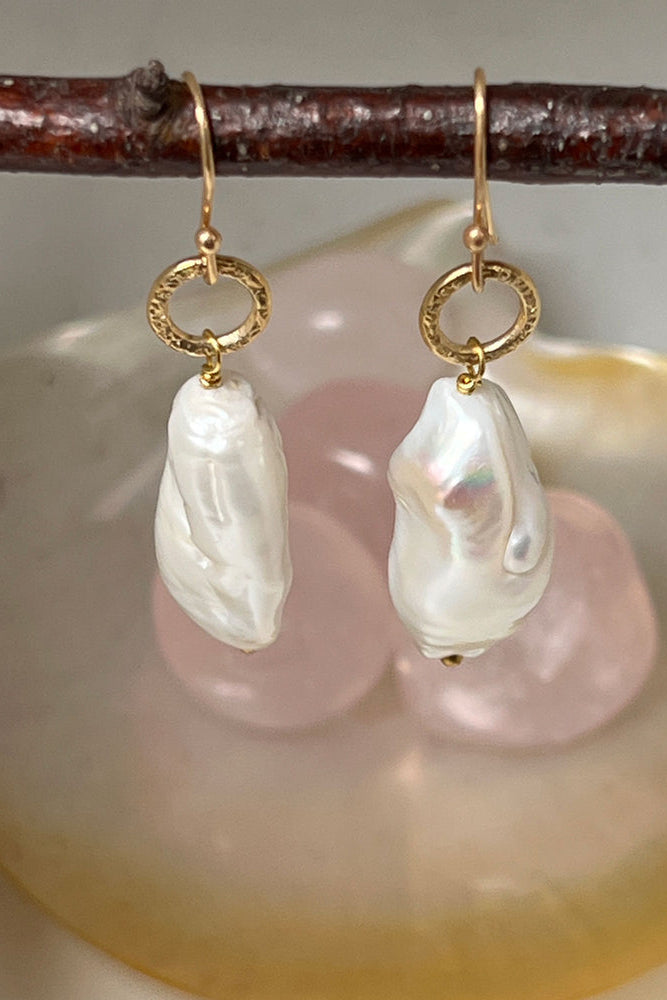 Gita Long Baroque Pearl Earrings - Frontiers Woman