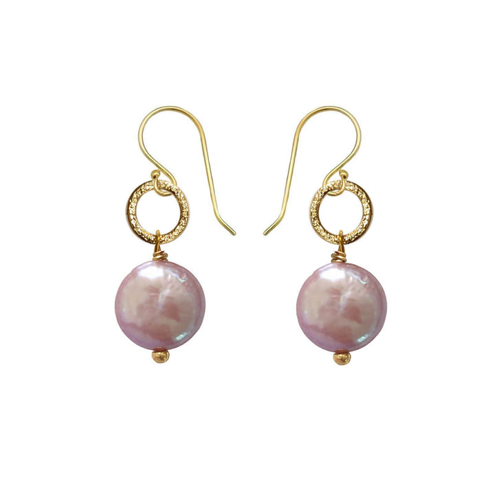 Gita Pink Coin Earrings