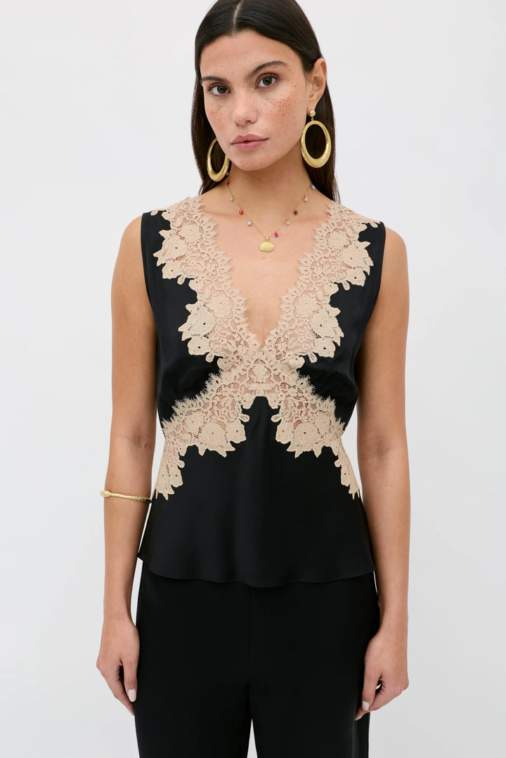 Emmie Satin Top - Black