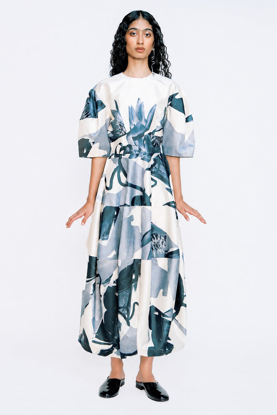 Structure Dress - Graphite Garden Print