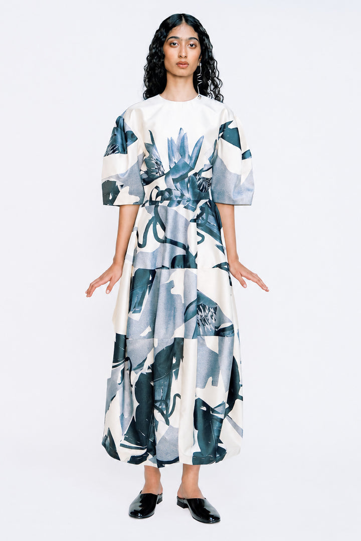 Structure Dress - Graphite Garden Print
