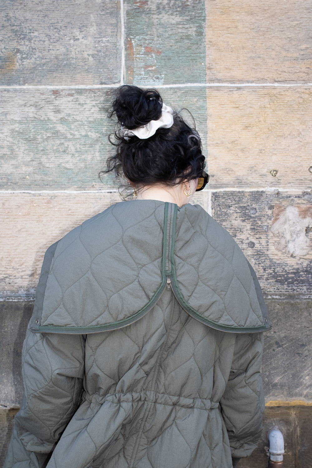 Nylon Quilting Hood Coat - Olive