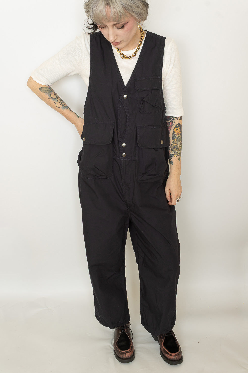 Weather Cloth Hunting Vest Jumpsuit - Navy
